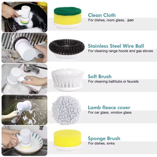 Multifunctional Automatic Dish Spin Electric Cleaning Brush Power Scrubber Electric Spin Scrubber Electric Dish Scrubber