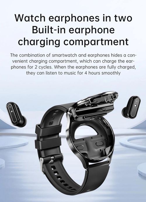 Waterproof X10 Fitness Smart Watch with Inbuilt TWS Earbuds 114 Sports Modes Health Tracking BT Call OEM Custom Branding