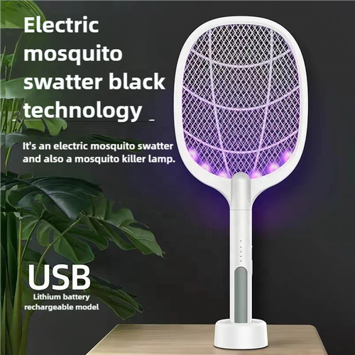 Powerful UV Light 3000V Instant High Voltage Electric Mosquito Swatter Mosquitoes Killer Lamp Fly Swatter with USB Charging No reviews yet  certified