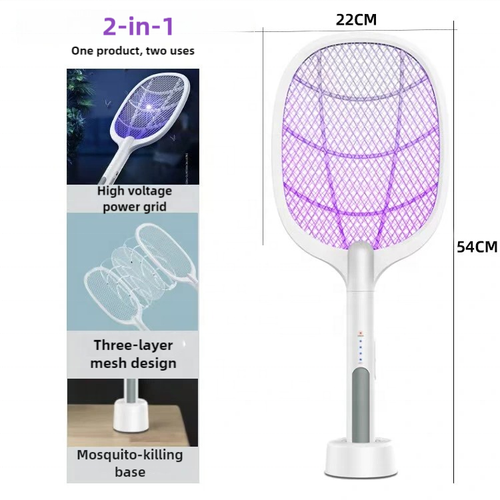 Powerful UV Light 3000V Instant High Voltage Electric Mosquito Swatter Mosquitoes Killer Lamp Fly Swatter with USB Charging No reviews yet  certified