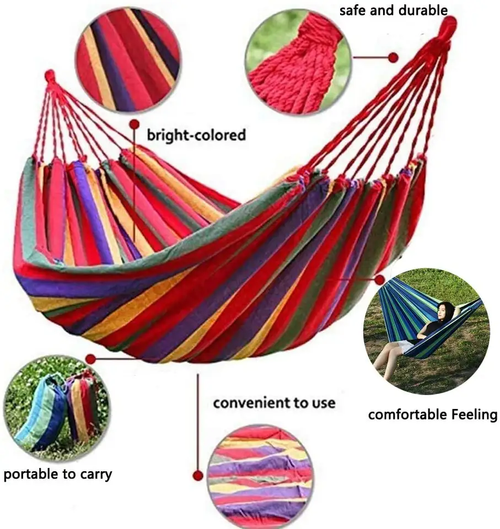 Modern Portable Canvas Folding Hammock for Outdoor Indoor Living Room and Bedroom Elegant Outdoor Furniture