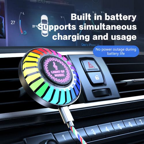 Modern Car Aromatherapy LED Decorative Ornament RGB Sound-Controlled Rhythm Pickup Light for Interior Air Freshener Aromatherapy