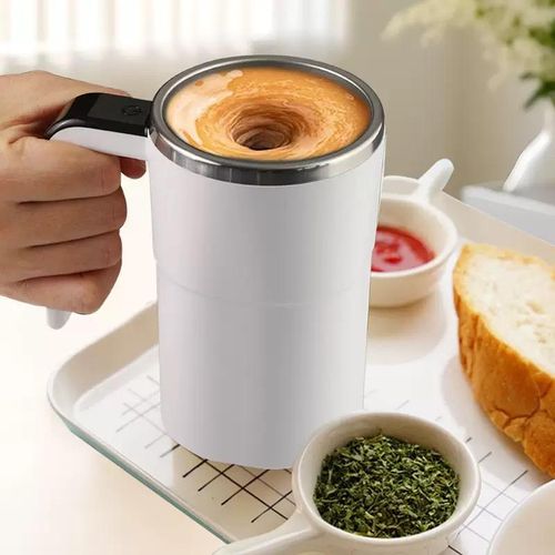 Digital Electric Mixing Cup, One-Touch Stirrer for Instant Coffee & Protein, USB Rechargeable with LED Display & Easy Clean
