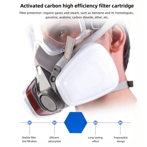 High Quality Low Price Silicone Half Face Gas Mask With Dual Replaceable Filters 3D Dustproof