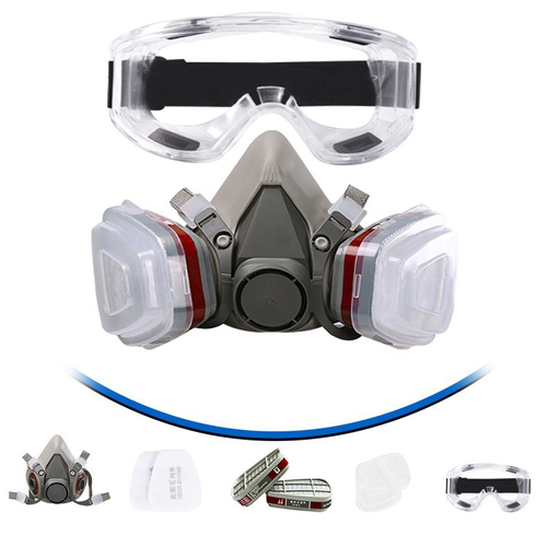High Quality Low Price Silicone Half Face Gas Mask With Dual Replaceable Filters 3D Dustproof