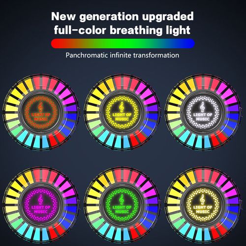 Modern Car Aromatherapy LED Decorative Ornament RGB Sound-Controlled Rhythm Pickup Light for Interior Air Freshener Aromatherapy