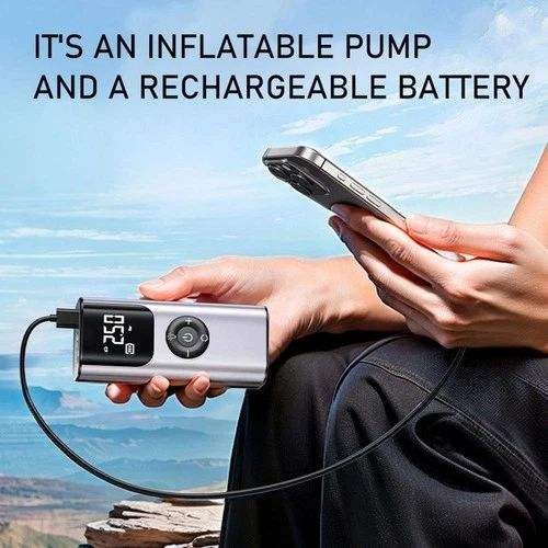 2025 New Car Inflatable Treasure - Wireless Rechargeable Air Compressor with Fast Inflation & Phone Charger