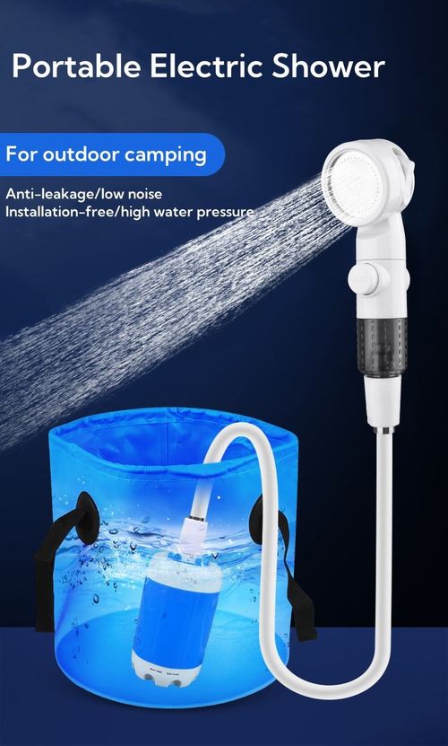 Lightweight Portable Camping Shower Set Electric Outdoor & Travel Shower with USB Pump for Car Washing Made of Durable Plastic