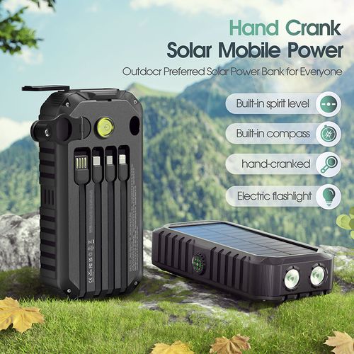 20000mAh Portable Charger Fast Charger Dual USB Port Built-in Led Flashlight Solar Charger Power Bank