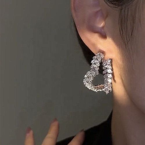 New Design Luxury Zircon Flower Stud Earrings for Women Fashion Brand Jewelry Leaves Earrings Double Used Crystal Brass CLASSIC