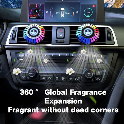 Modern Car Aromatherapy LED Decorative Ornament RGB Sound-Controlled Rhythm Pickup Light for Interior Air Freshener Aromatherapy