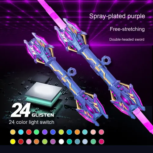 Lei Xing Authentic Double-Headed Scepter Cool Telescopic Luminous for Laser Sword Durable Plastic Light-Up Toy Knife