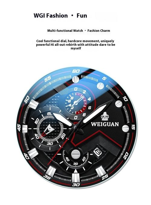 Black Warrior Men's Waterproof Night Light Calendar Watch with Quartz Movement