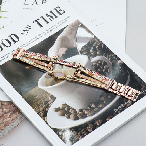 Fashion Leather Bands for Apple Watch Women, Bracelets Jewelry Multilayer Wrap Strap for apple Watch Band 41mm 45mm