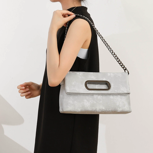 2025New Spring New Genuine Leather Women's Handbag Luxury Fashion Chain Sling Women's Shoulder Bag Underarm Bag