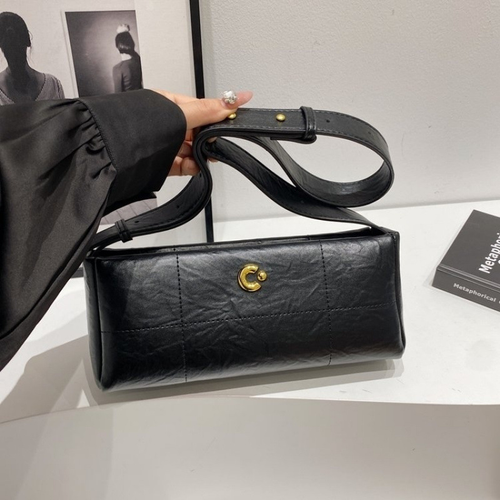 2025 European Quilted Baguette Bag - Top Grain Leather Rectangular Crossbody Purse Women