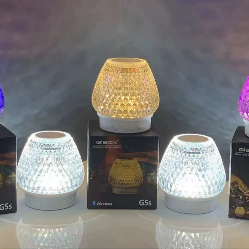 Crystal Smart Touch Control Lamp Bluetooth Speaker with Dazzling RGB Light 360-degree Stereo Surround Wireless Loudspeaker