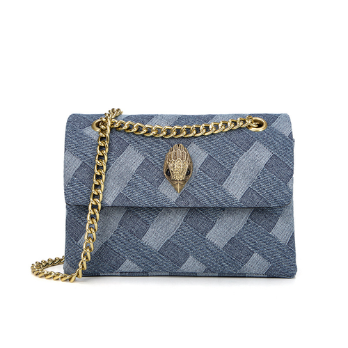 Trendy Denim Crossbody Bag with Chain Strap - Stylish & Compact for Everyday Use FashionEssentials