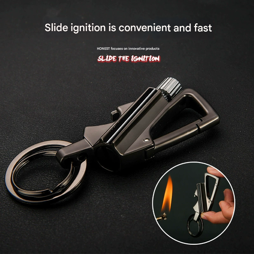 BCK2666 Multi-Functional Forever Match - Kerosene Lighter with Bottle Opener & Keychain, Waterproof Portable Outdoor Lighter, Camping Survival Fire Starter Tool