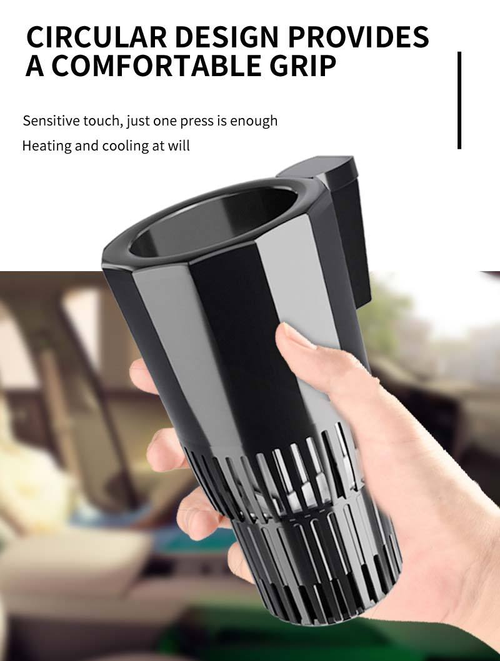 Carfu New Arrival Auto Cooling and Heating Cup Holder Quickly Cool Down to -9 Degrees and Quickly Heat up to 60 Degrees DC 12V