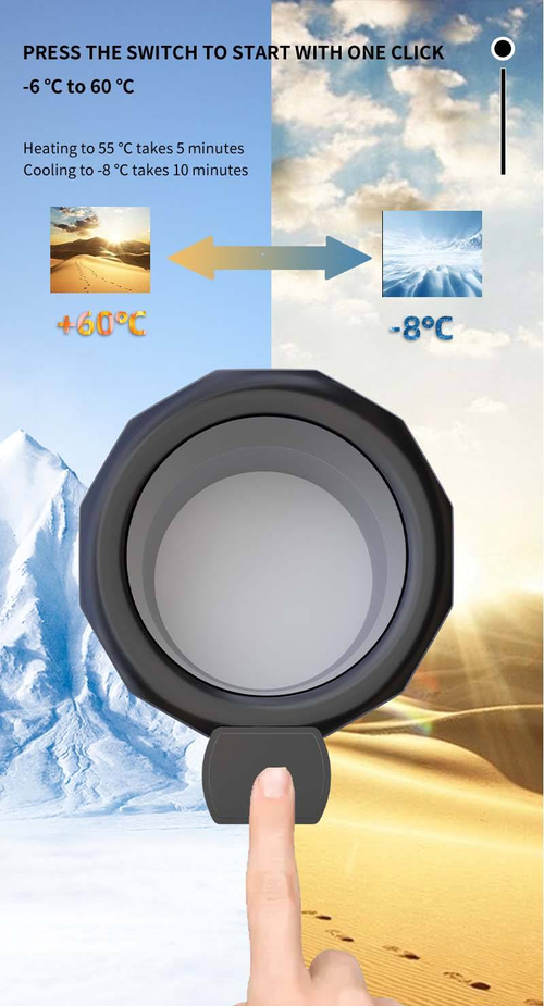 Carfu New Arrival Auto Cooling and Heating Cup Holder Quickly Cool Down to -9 Degrees and Quickly Heat up to 60 Degrees DC 12V