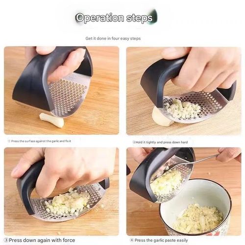 （2 packs）Manual Garlic Chopper - Multi-functional Kitchen Tool for Crushing, Mincing, and Pureeing Garlic