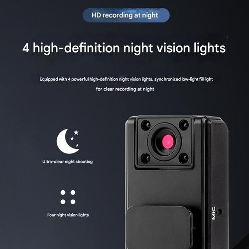 A9 Portable Clip-On Body-Worn Camera - HD Night Vision Sports Action Recorder (Memory Card Not Included)