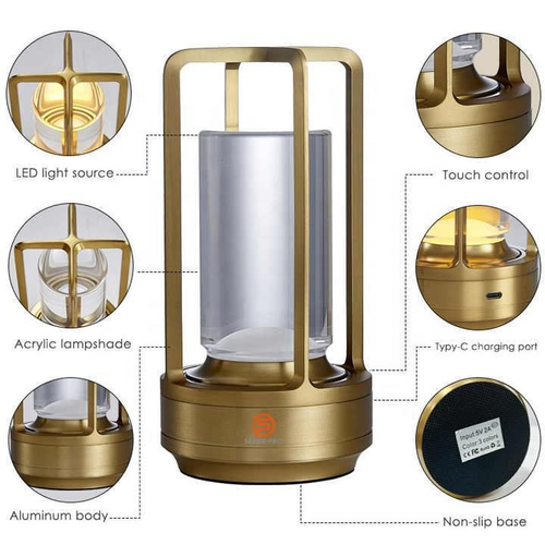 Senya-Pro Luxury Cordless LED Table Lamp USB Rechargeable Bar Dining Lamp Dimmable Restaurant Outdoor Table Lamp