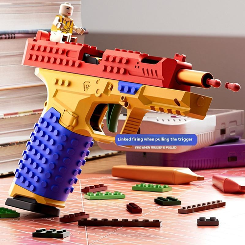 SIG17 Firing Toy Gun Building Blocks DIY Soft Bullet Gun Educational Model Shell Ejection Assembly Repeating