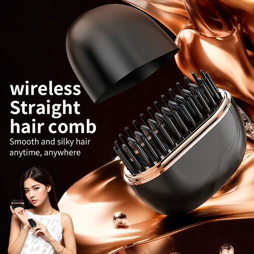 Mini Straightener Ptc Dual-Use Lazy Charging Roll New Comb Brush Wireless Straightener Hair Heating Hair Straightener