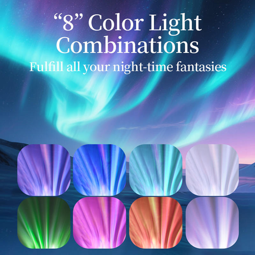Ocean Northern Lights Projector Night Lamp Remote Control Timer Portable Rechargeable Shell Night Light for Home Decor Gifts