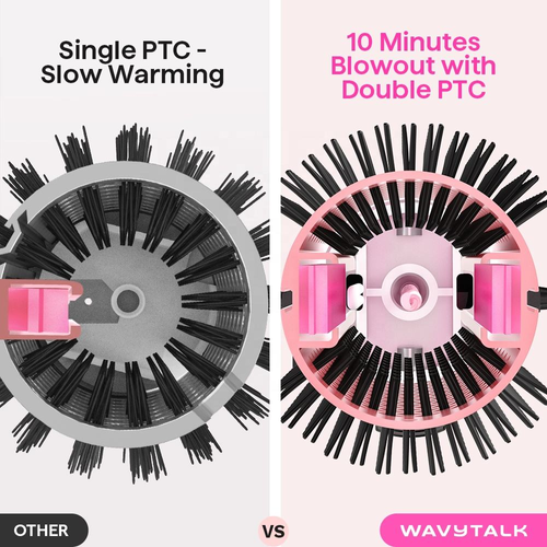 Wavytalk 206 Rose Gold Ceramic Barrel Hot Comb Heated Airless Bristle Thermal Brush