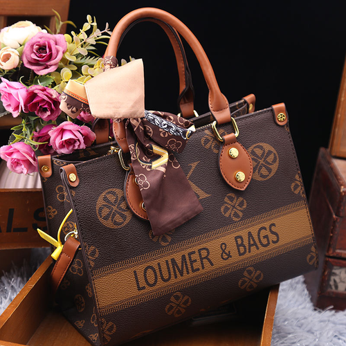 Loumixer 2025 Women's Handbag High-End All-Match Tote Bag with PVC Lining Zipper Closure Chain Decoration