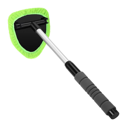 LIHENG Car Windshield Cleaning Tool with Extendable Handle and 4 Reusable Microfiber Pads Auto Windshield Cleaning Sponge