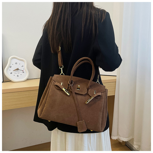 Custom Large Women's Suede Tote Messenger Bag Ladies Nubuck Leather Retro Hobo Shoulder Bag