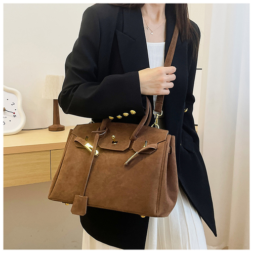 Custom Large Women's Suede Tote Messenger Bag Ladies Nubuck Leather Retro Hobo Shoulder Bag