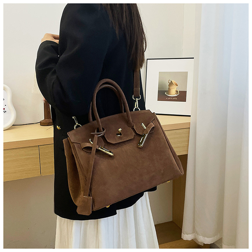 Custom Large Women's Suede Tote Messenger Bag Ladies Nubuck Leather Retro Hobo Shoulder Bag