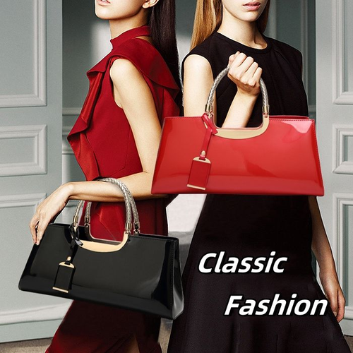 Lacquer Leather Women's Bag 2025 Retro Lacquer Leather Handheld Banquet Bag Korean Edition Trendy Women's Bag