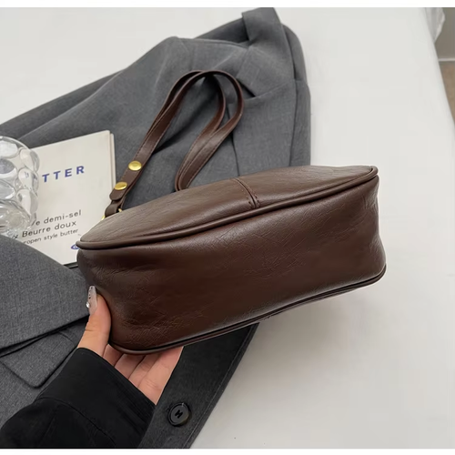 Gym Bag Crescent Bag for Women Adjustable Strap Hobo Bag PU Leather with Zipper Crossbody Solid