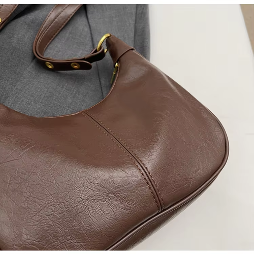 Gym Bag Crescent Bag for Women Adjustable Strap Hobo Bag PU Leather with Zipper Crossbody Solid