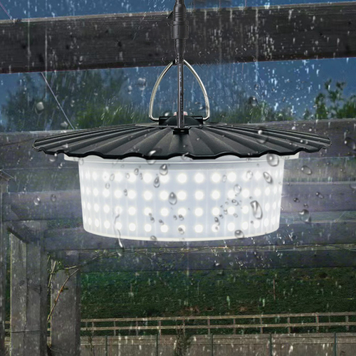 Solar Shed Barn Light Indoor Outdoor 244 LED Solar Pendant Light 5 Modes Solar Motion Sensor Light with Remote IP65 Waterproof