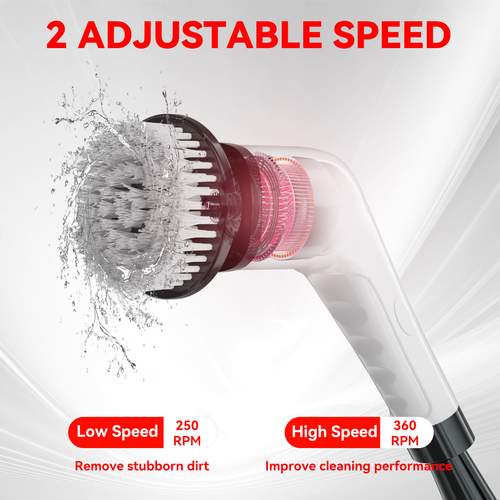 Electric Spin Scrubber Machine Cordless Scrubbers for Cleaning Bathroom With Long Handle Electric Cleaning Brush