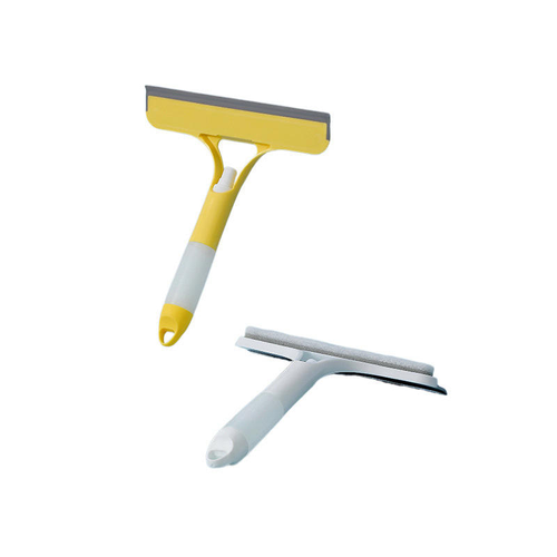 Multifunctional Three in One Cleaning Squeegee Double-Sided Wiping with Liquid-Added Nozzle Plastic Silicone Handle