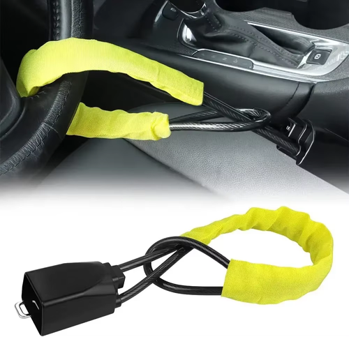 Universal Car Steering Wheel Lock Seat Lock Accessory Auto Retractable Anti Theft Device Steering Wheel Lock with 2 Key