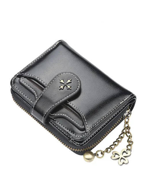 Mini bag, personalized and simple style, short wallet for men and women, vintage style zippered coin purse, multi-functional driver's license holder.