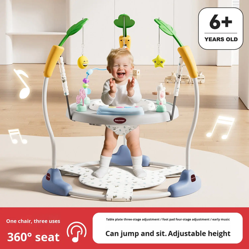 Multi-function Plastic Baby Bouncer Learning Table Bouncing Chair Children's Fitness Early Education Music Seat Swing Soothing