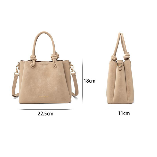 High-End Retro Women's 2026 New Matte Bow Zipper Polyester Lining Commuter Shoulder & Crossbody Bag Niche Casual Fashion