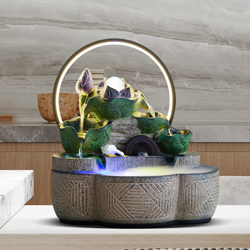 Light Luxury New Chinese Running Water Wheel Cycle Water Transit Beads Desktop Ornament Living Room Ornament