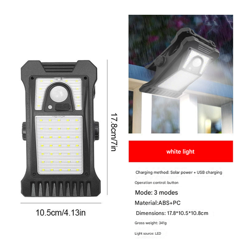 Solar Clip Lights Motion Sensor LED Security Light Umbrella Camp Tent Portable Fence Deck Wall Garage Patio Solar Lights Outdoor