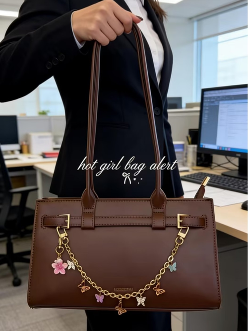 Women's Large Tote Bag — Premium & Sophisticated Style for Work & Commuting | New Spring Arrival: Simple, Versatile, High-Capacity Shoulder & Crossbody Bag